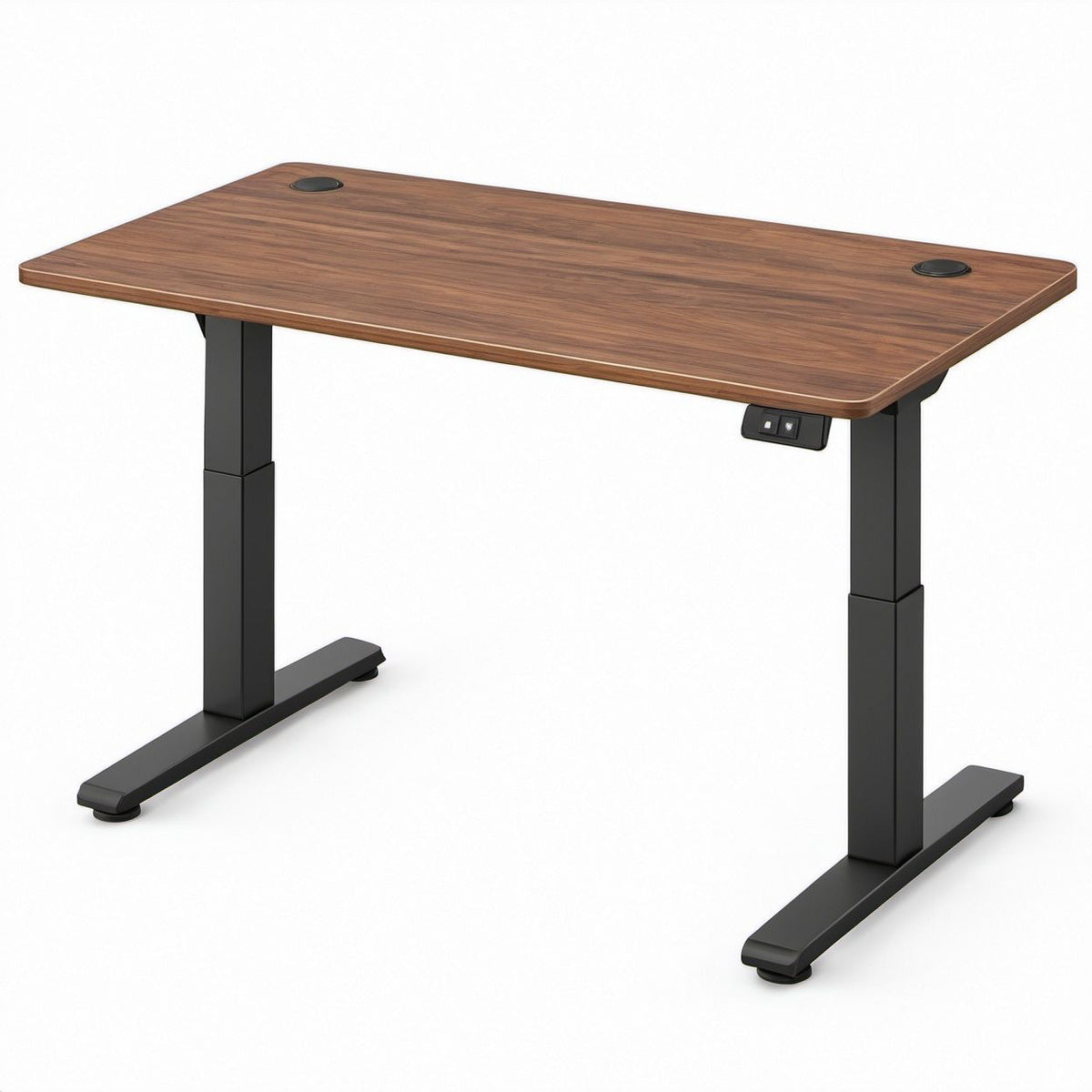 Elektrisch höhenverstellbarer Schreibtisch 120 x 60 cm Walnussbraun/Schwarz