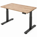 Elektrisch höhenverstellbarer Schreibtisch 120 x 60 cm Eiche hell/Schwarz, MDF und Stahl