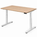 Elektrisch höhenverstellbarer Tisch 120 x 60 cm, Eiche hell/Weiß