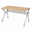 Computerschreibtisch rechteckig in heller Eiche und Weiß, MDF und Stahl, 120 x 60 x 75 cm