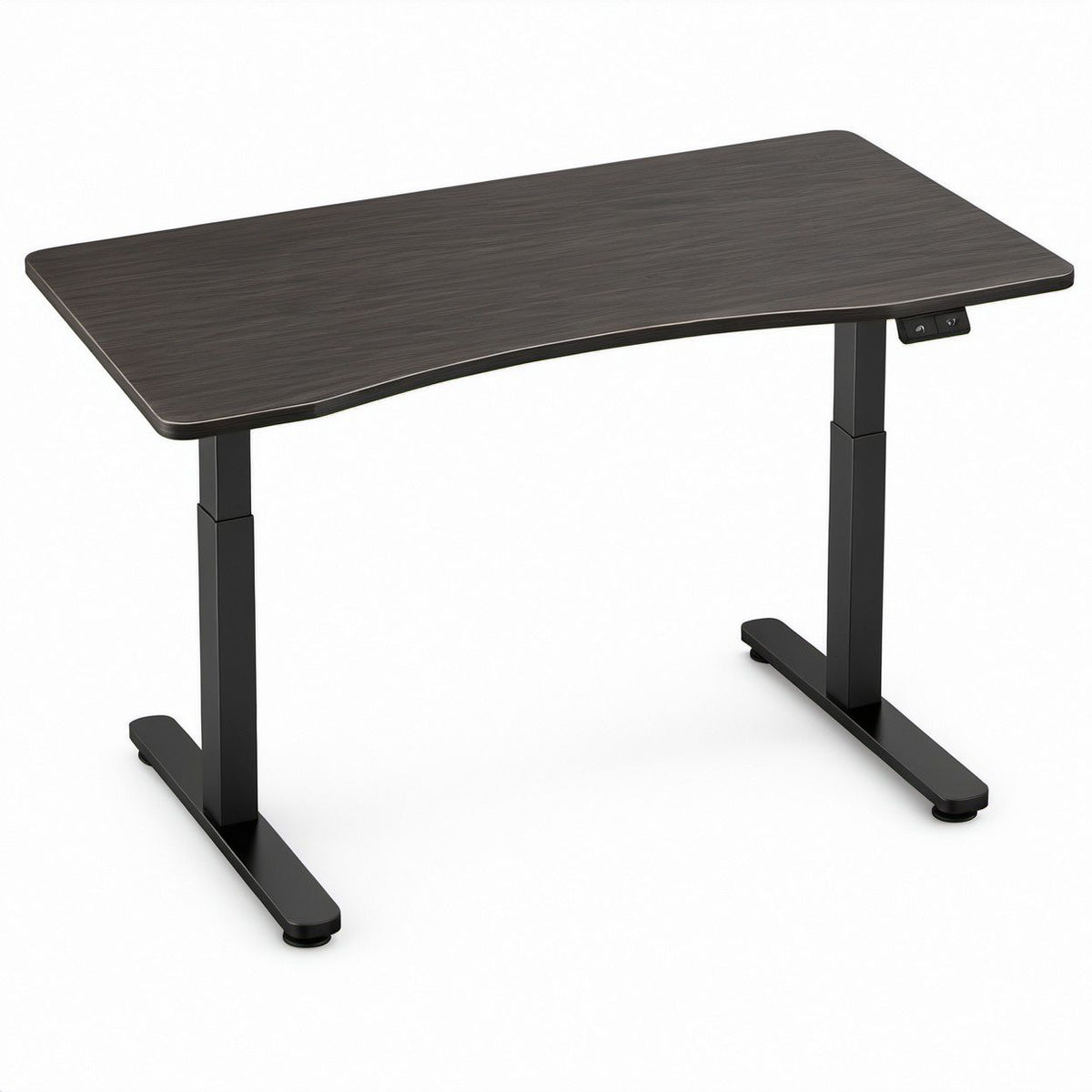 Elektrisch höhenverstellbarer Schreibtisch 120 x 60 cm, 72–120 cm, Dunkelbraun/Schwarz