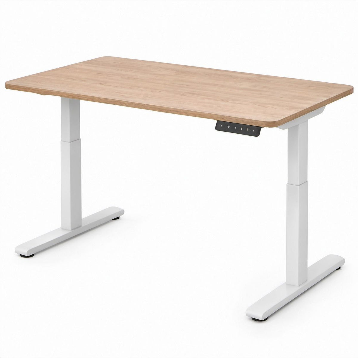 Elektrisch höhenverstellbarer Schreibtisch 120 x 60 cm, Eiche hell/Weiß